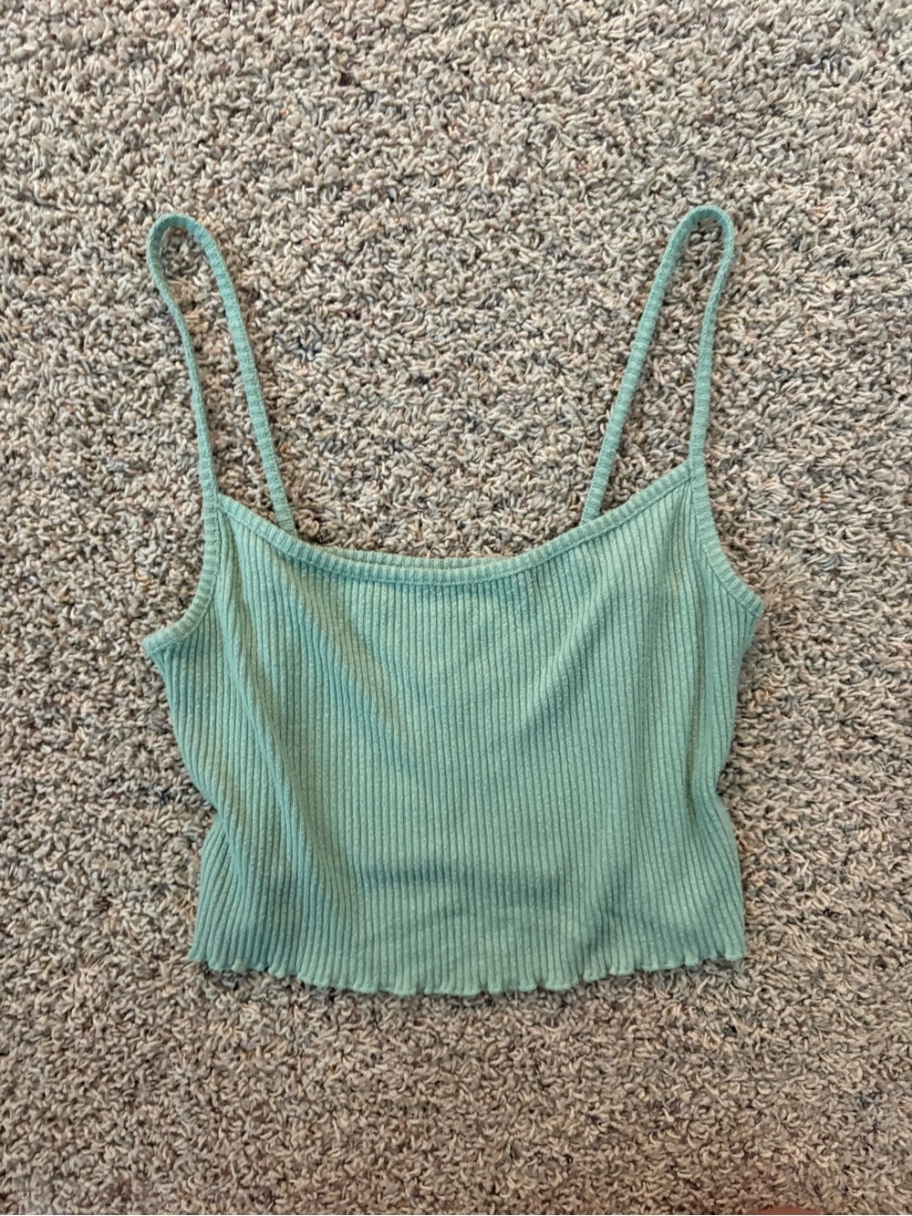 PacSun Ribbed Cropped Cami Tank Top - Mint